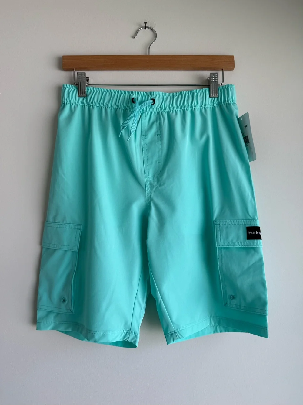 NWT Hurley Boys XL 14/16 Aqua Cargo Swim Trunks Board Shorts
